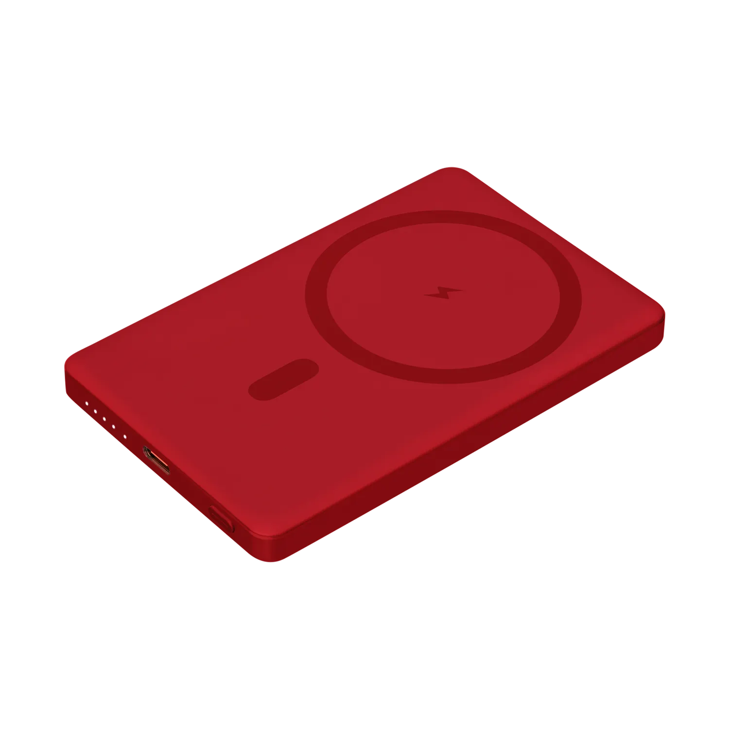 Внешний аккумулятор Атлантис (Atlantis) PD 5000mAh с функцией беспроводной зарядки 15W, красный