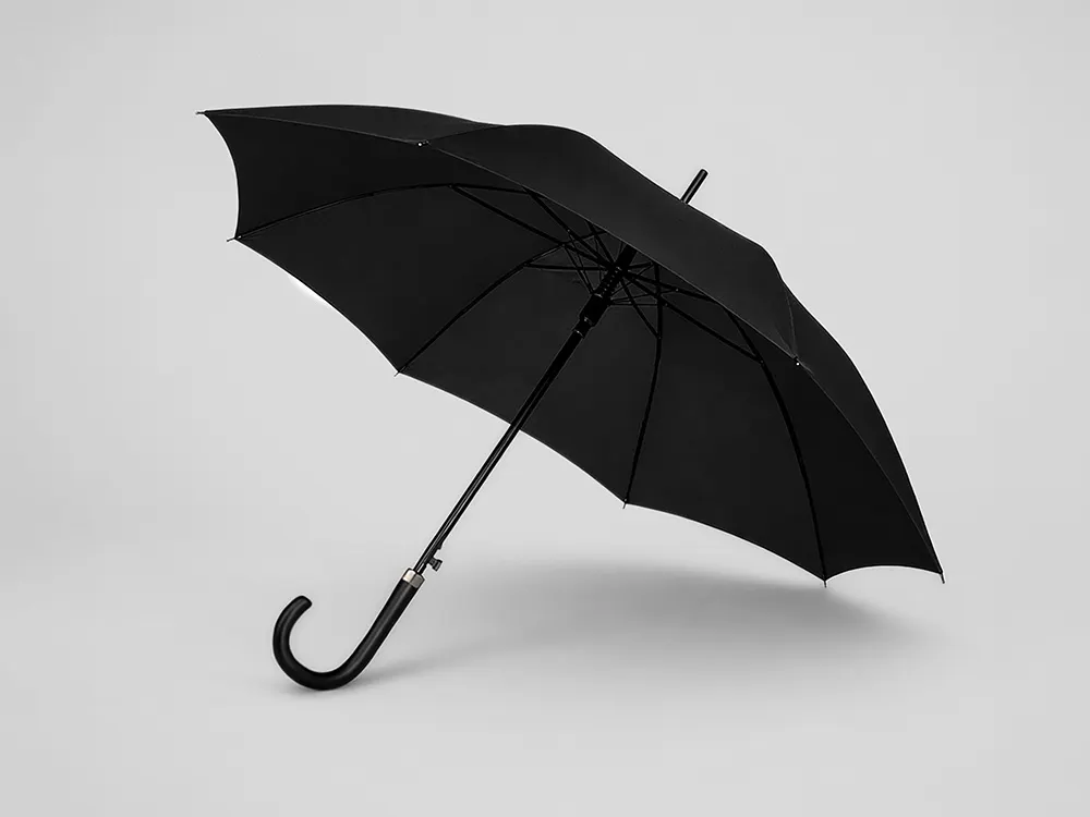 Зонт-трость полуавтомат "Алтуна", черный