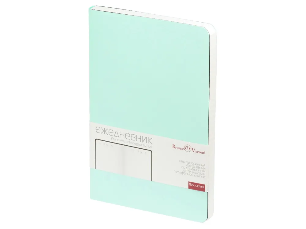Ежедневник А5 недатированный «Megapolis Velvet Flex», зефирный мятный