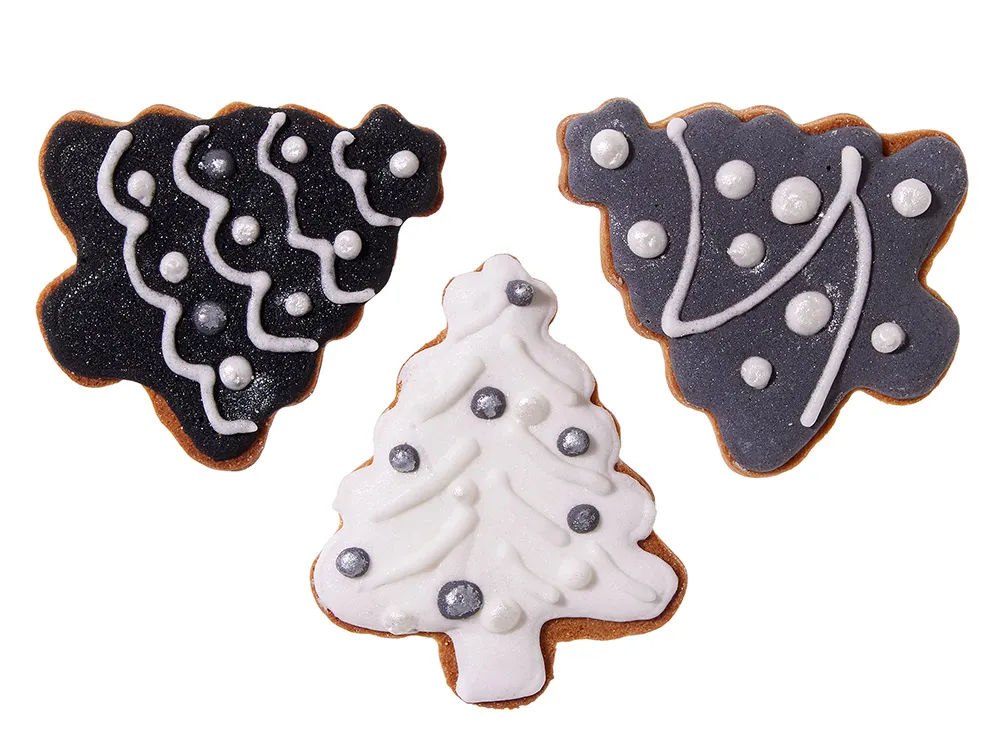 Набор новогодних имбирных печений в форме елочки
