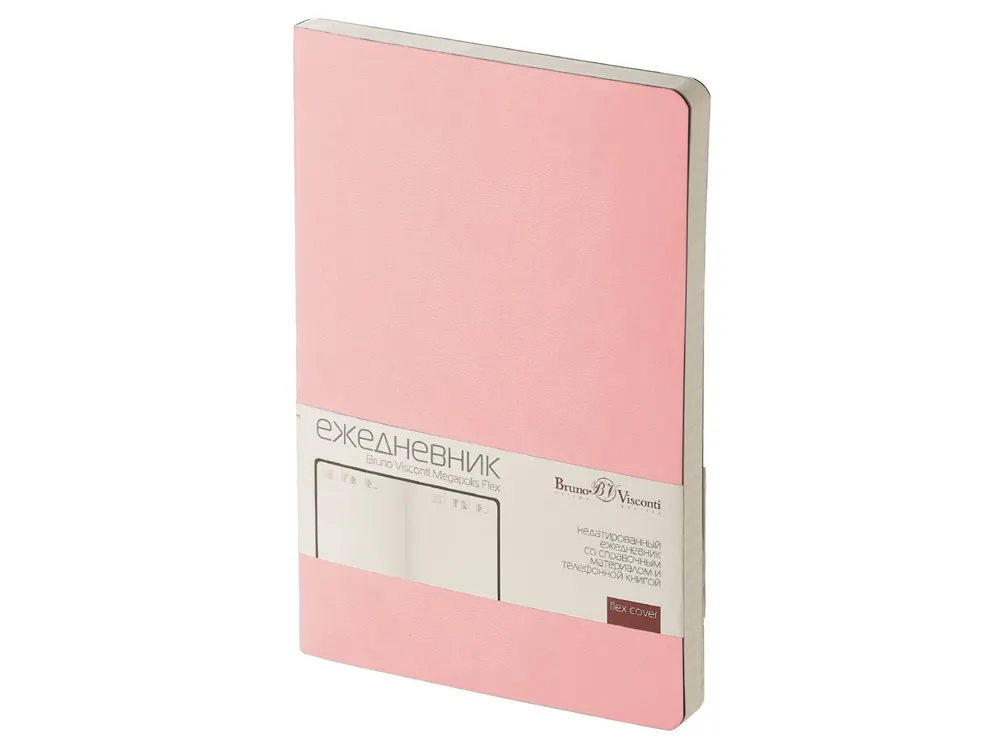 Ежедневник А5 недатированный «Megapolis Velvet Flex», розовый powder
